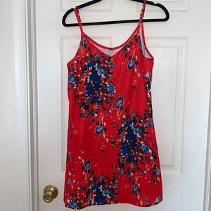 Floral Tank Dress Red Size S